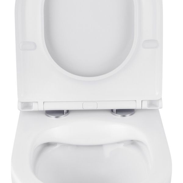 Комплект інсталяції Grohe Solido 2 в 1 38971000 + Панель змиву для унітазу Grohe Even Black 38966KV0 + Унітаз безободковий Kroner Harz WHI493736 RIMLESS з сидінням Slim Duroplast / Soft-close 995161 фото