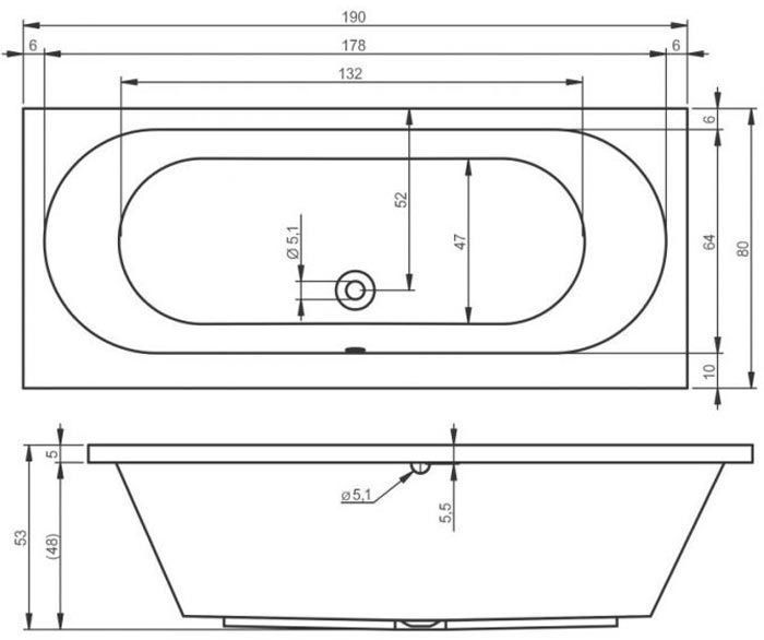 Ванна акриловая Devit Soul 190x80 см + ножки set01u (19080149) 127548 фото
