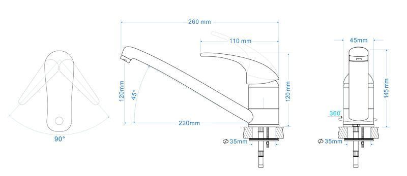 Змішувач для кухні Rozzy Jenori Baron RBZ014-6G (беж) 241183 фото
