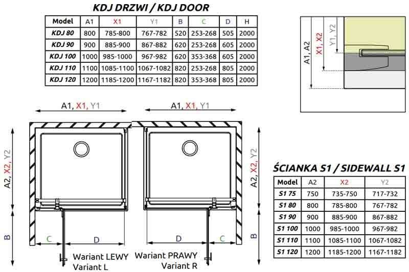 Душевая кабина Radaway Fuenta New KDJ+S1 120x110 R (384042-01-01R+384053-01-01) профиль хром/стекло прозрачное 265513 фото