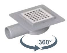Душевой трап Valtemo Idea Base VFD-721215 с решёткой 100x100 мм (с горизонтальным отводом 50 мм) 277894 фото