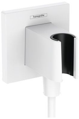 Підключення для душового шлангу Hansgrohe FixFit E 26889700 з тримачем (білий матовий) 547714 фото