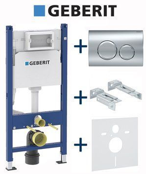 Інсталяція для унітазу Geberit Duofix Delta 458.126.00.1 4в1 (клавіша Delta 20 хром) 546533 фото