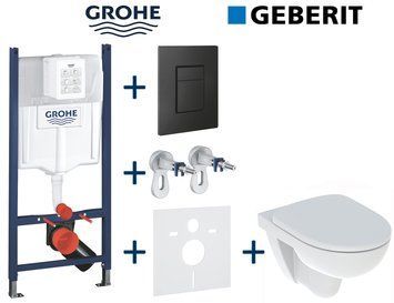 Комплект инсталляции Grohe Rapid SL 3884000G с унитазом Geberit Selnova Rimfree 501.751.00.1 с сиденьем soft close 723986 фото