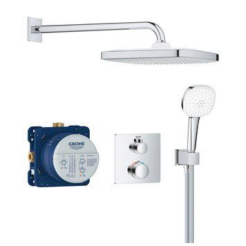 Душевая система Grohe Grohtherm Tempesta 250 Cube 34871000 с термостатом (хром) 868151 фото
