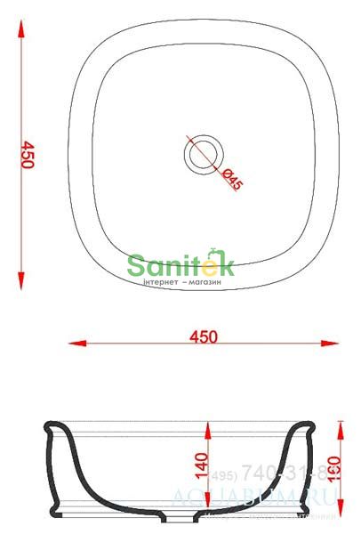 Умывальник ArtCeram Azuley 45x45 см AZL001 03;00 (чёрный) 156146 фото