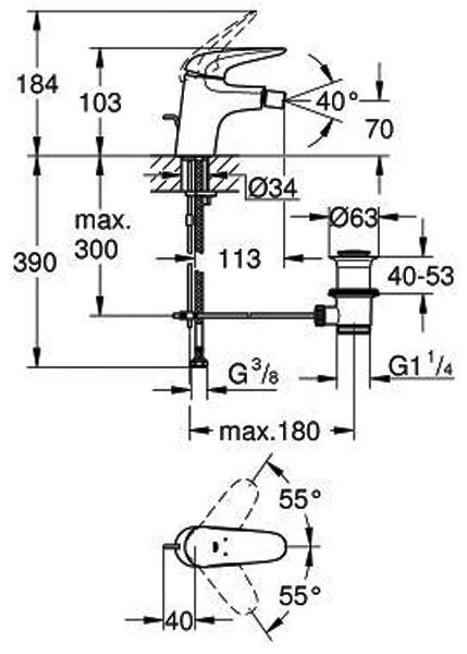Змішувач для біде Grohe Eurostyle 23720003 (хром) 134557 фото