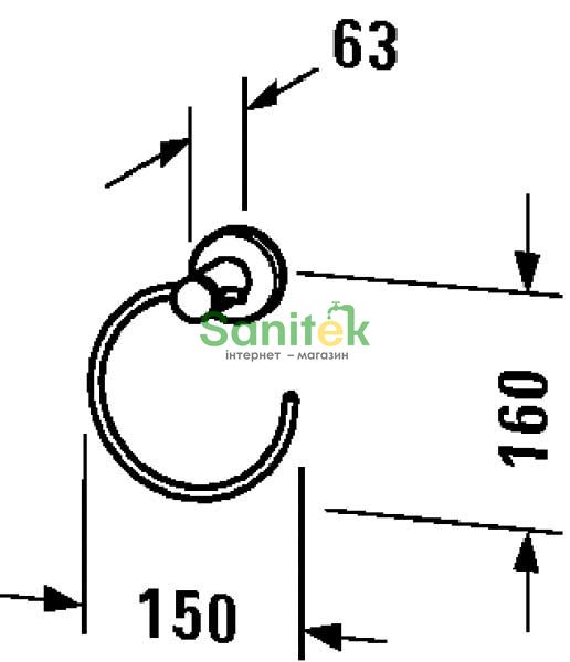 Кільце для рушників Duravit D-Code 0099211000 (хром) 114445 фото