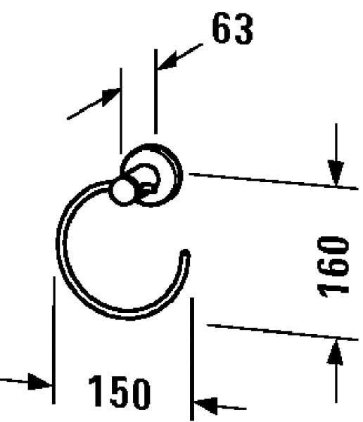Кільце для рушників Duravit D-Code 0099211000 (хром) 114445 фото