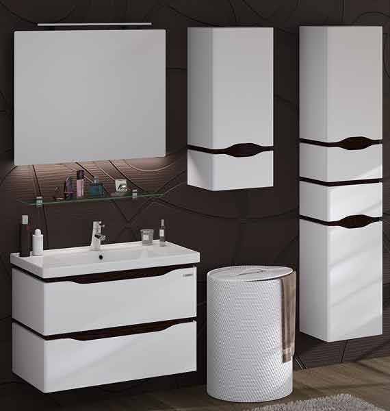 Тумба с умывальником Sanwerk Alessa Air 70 (MV0000603) белая/венге 137954 фото