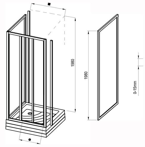 Душевая кабина Ravak Supernova ASDP3+APSS 120x80 (00VG03R211+940403R211) черный профиль/полистирол Pearl 825980 фото