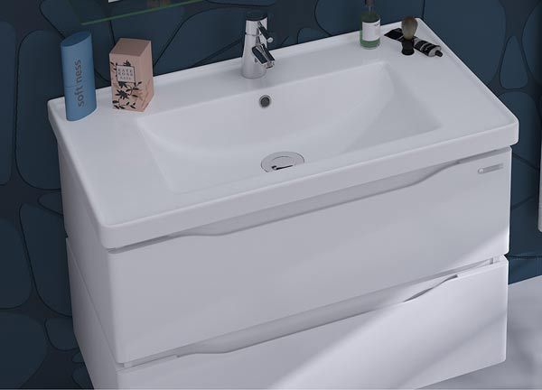 Тумба с умывальником Sanwerk Alessa Air 70 (MV0000603) белая/венге 137954 фото