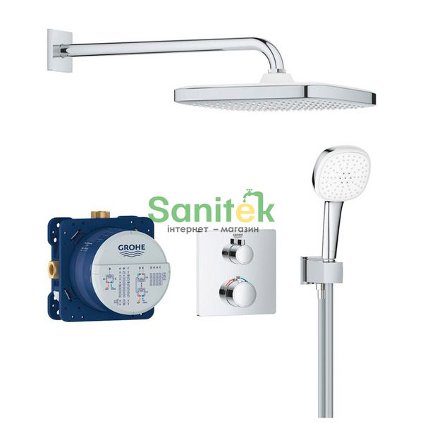 Душова система Grohe Grohtherm Tempesta 250 Cube 34871000 з термостатом (хром) 868151 фото