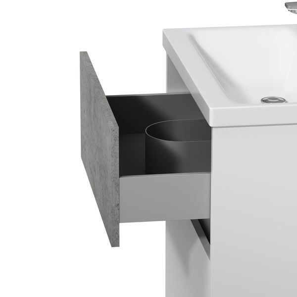 Тумба з умивальником Am.Pm Gem S 60 см (M91-FSX0602-WC0602BF38) білий/базальт 534822 фото