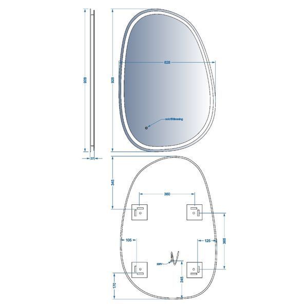 Дзеркало для ванної кімнати Devit Style 90x60 (5416090) з LED підсвічуванням та тачсенсором 824072 фото