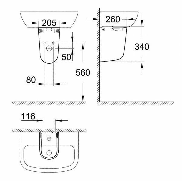 Полупьедестал Grohe Bau Ceramic 39426000 273517 фото