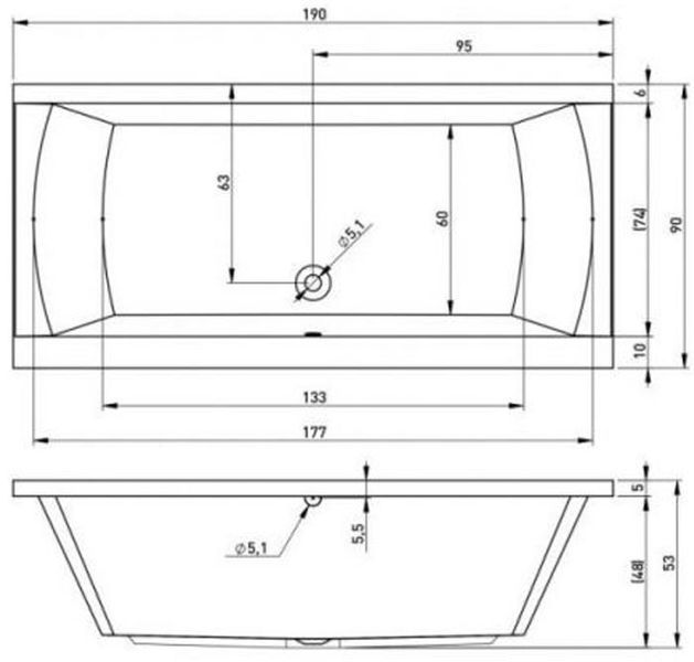 Ванна акриловая Devit Graphics 190x90 см + ножки set07 19090126 127549 фото