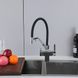 Смеситель для кухни Gappo G4395-60 с душем и подключением питьевой воды (хром/чёрный) 927238 фото 3