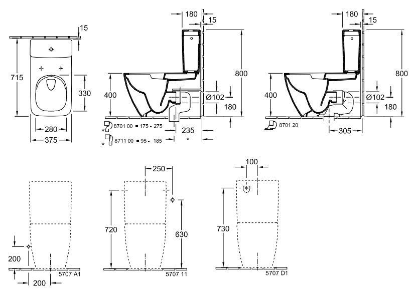 Унитаз-компакт Villeroy&Boch Venticello DirectFlush 4612R001+57071101 158439 фото