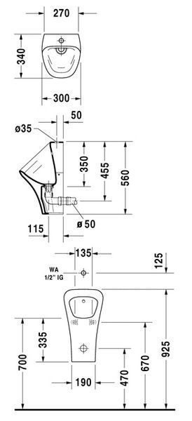 Писсуар Duravit Durastyle 2807300007 с мушкой 157457 фото