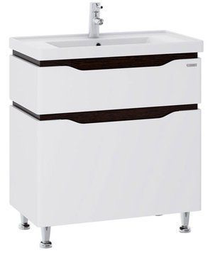 Тумба с умывальником Sanwerk Alessa 60 (MV0000695) белая/венге 137962 фото
