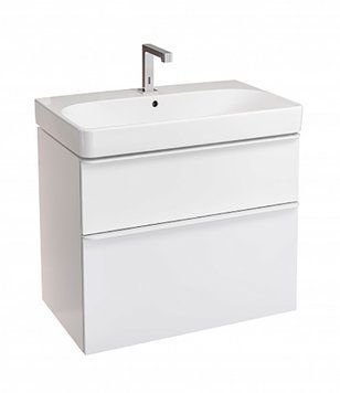 Тумба с умывальником Geberit Smyle Square 75 см (500.353.00.1/500.249.01.1) белый 535964 фото