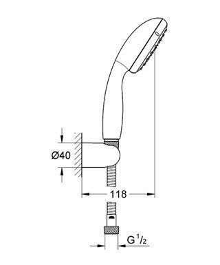 Душевой набор Grohe Vitalio Start 100 27944000 (хром) 122672 фото