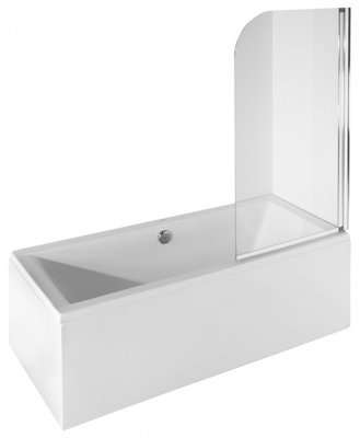 Шторка для ванны Besco Ambition 1 75x130 (PA-1S-CZ) профиль хром/стекло прозрачное 371235 фото