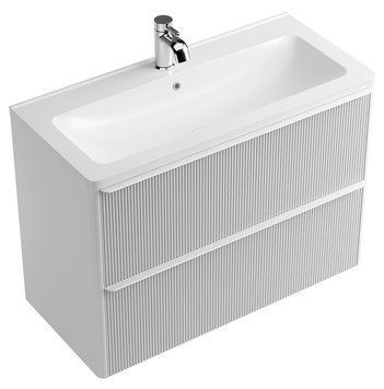 Тумба с умывальником Fancy Marble (Буль-Буль) Maycan 100 Veritas (белая) 1007474 фото