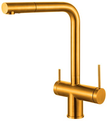 Смеситель для кухни Fabiano FKM 31.14 S/Steel Nano Gold с подключением питьевой воды (8231.401.1014) золото 692164 фото