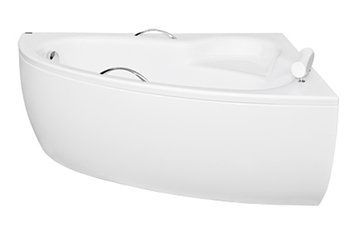Ванна акриловая Besco Natalia Premium 150x100 (WAN-150-NPS) без ножек с ручками и подголовником, правая 371523 фото