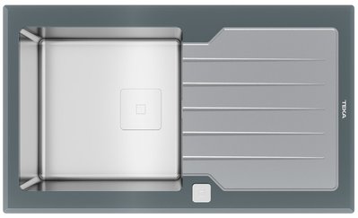 Кухонна мийка Teka Diamond 1B 1D 86 ST (115100021) нержавіюча сталь/сірий камінь 491022 фото