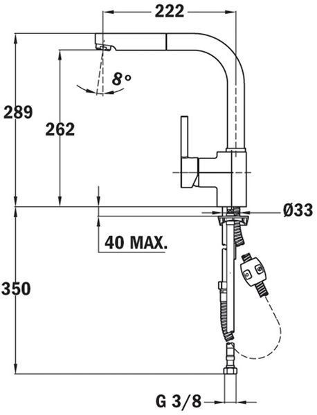 Змішувач для кухні Teka ARK 938 (23938120Q) з душем чорний металік 421630 фото