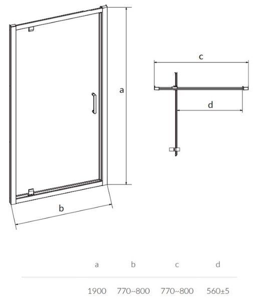 Душевая кабина Cersanit Zip Pivot 80x90 (S154-005+S154-008) профиль хром/стекло прозрачное 957317 фото