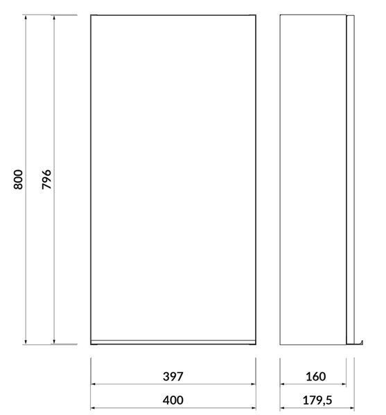 Шкафчик Cersanit Virgo 40 подвесной (серый дуб/ручка чёрная) 516954 фото