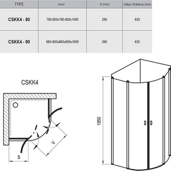 Душевая кабина Ravak Chrome CSKK4-80x80 (3Q140U00Z1) сатиновый профиль/стекло Transparent 151784 фото