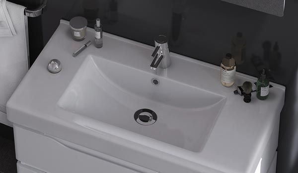 Тумба з умивальником Sanwerk Alessa Air 90 (MV0000589) біла/венге 137664 фото