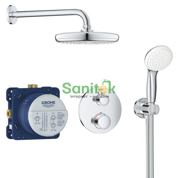 Душова система Grohe Grohtherm Tempesta 210 34727000 з термостатом (хром) 277220 фото