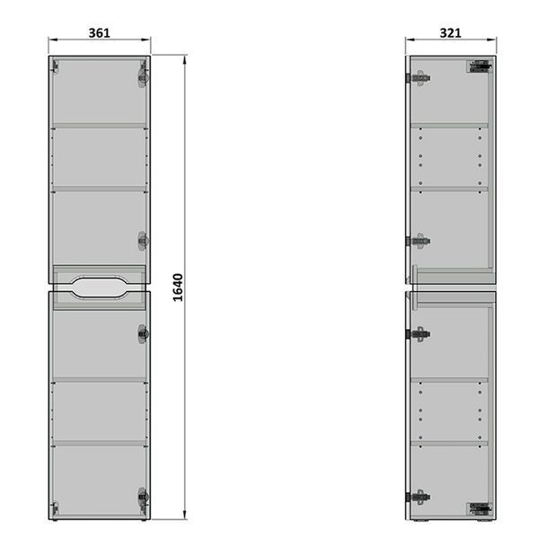 Пенал для ванної кімнати Nautilus Double (білий) 829504 фото