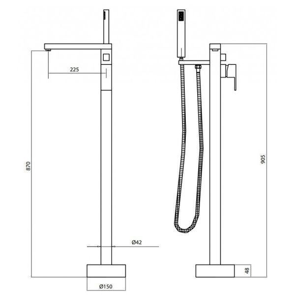Смеситель для ванны Besco Varium BW-V-CH напольный (хром) 371685 фото