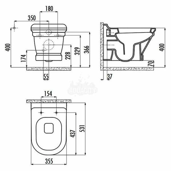 Унітаз підвісний Creavit Antik AN320-11CB00E-0000 297974 фото