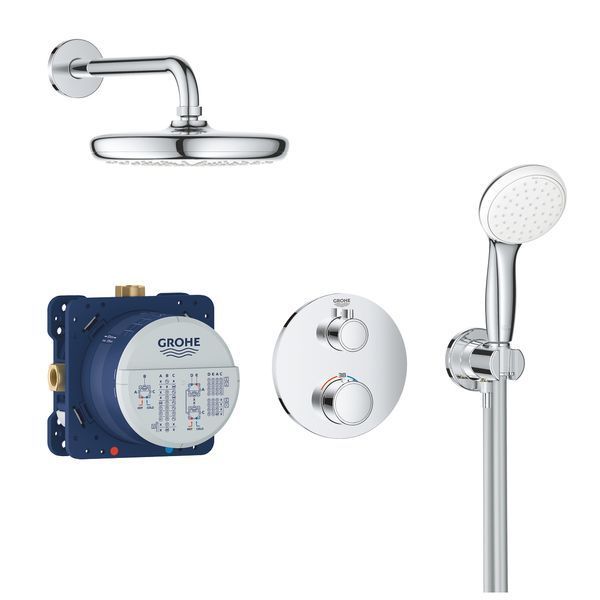 Душевая система Grohe Grohtherm Tempesta 210 34727000 с термостатом (хром) 277220 фото