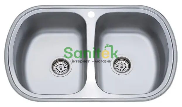 Кухонна мийка Fabiano 80x49 см подвійна (8211.401.0418) мікродекор 247400 фото