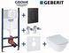 Комплект инсталляции Grohe Rapid SL 3884000G с унитазом Geberit Smyle Square Rimfree 500.683.00.2 с сиденьем soft close