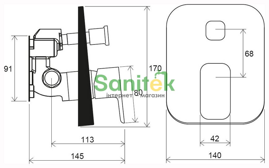 Змішувач для ванни и душа Ravak 10° Free TD F 065.00CR X070136 скрытого монтажа для R-box (хром) 350095 фото