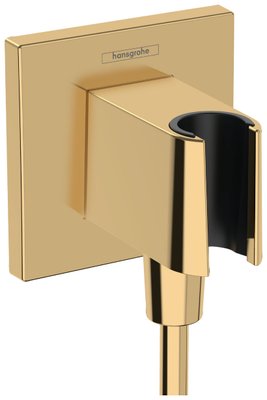 Подключение для душевого шланга Hansgrohe FixFit E 26889990 с держателем (золото) 674944 фото