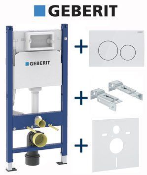Інсталяція для унітазу Geberit Duofix Delta 458.126.00.1 4в1 (клавіша Delta 20 біла) 546535 фото