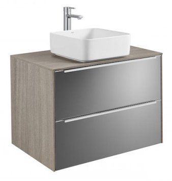 Тумба під умивальник Roca Inspira 80 см A851080403 дуб/темне дзеркало 217825 фото