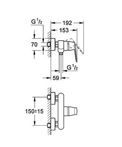 Смеситель для душа Grohe Eurosmart Cosmopolitan 32837000 (хром) 65678 фото