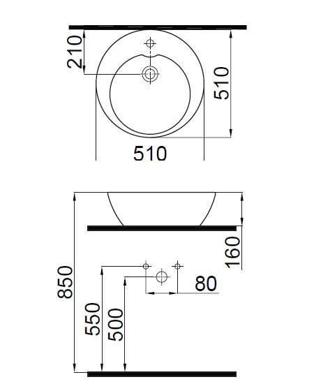 Умывальник Idevit Alfa &Oslash; 51 см (3101-0525) 167017 фото